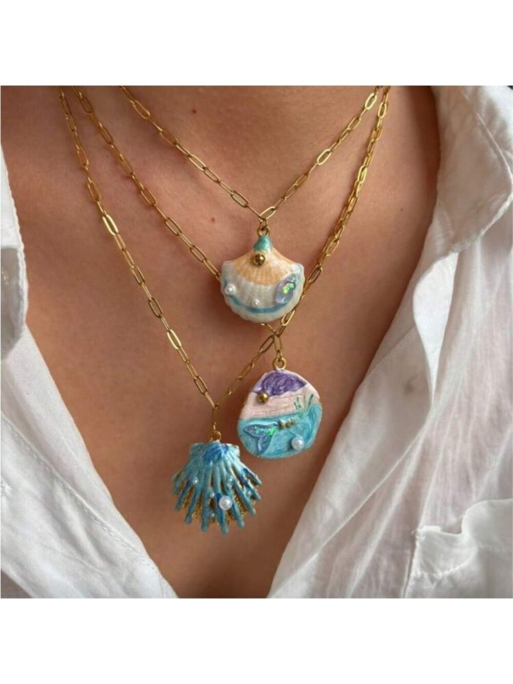 Seashell Necklace Q763